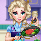 Elsa nấu ăn
